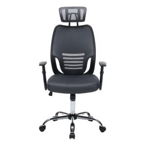 Office chair HM1206.02 gray mesh fabric - chrome base 63X64X122ВСМ.