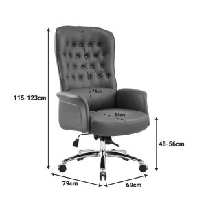 Office chair Kaline green, PU 69x79x115-123cm