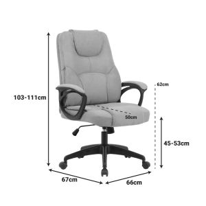 Kamora office chair, anthracite fabric, 66x67x103-111cm