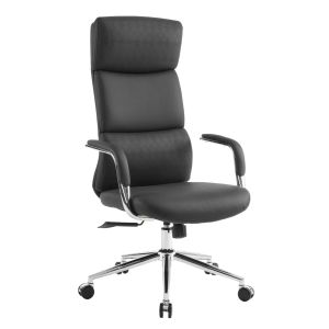 Office chair Meite HM18353.01 black artificial leather - chrome base 66X71X127ВСМ.