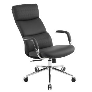 Office chair Meite HM18353.01 black artificial leather - chrome base 66X71X127ВСМ.