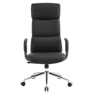 Office chair Meite HM18353.01 black artificial leather - chrome base 66X71X127ВСМ.