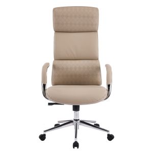 Office chair Meite HM18353.02 beige artificial leather - chrome base 66X71X127ВСМ.