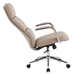 Office chair Meite HM18353.02 beige artificial leather - chrome base 66X71X127ВСМ.