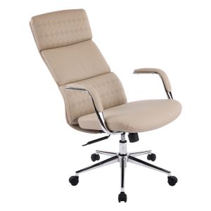 Office chair Meite HM18353.02 beige artificial leather - chrome base 66X71X127ВСМ.