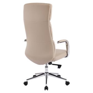 Office chair Meite HM18353.02 beige artificial leather - chrome base 66X71X127ВСМ.