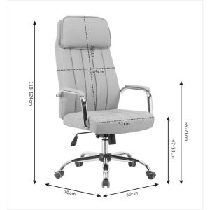 Office chair Morales pu brown, 60x70x118-124 cm