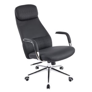 Office chair Sonty HM18354.01 black artificial leather - chrome base 64X68X125ВСМ.