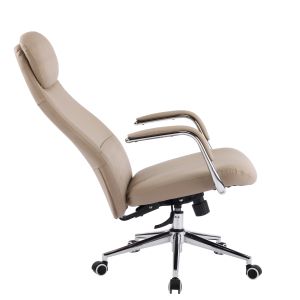 Office chair Sonty HM18354.02 beige artificial leather - chrome base 64X68X125ВСМ.