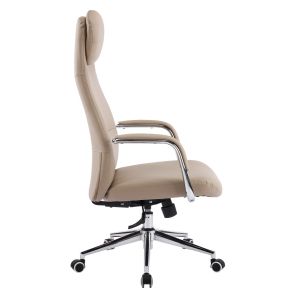 Office chair Sonty HM18354.02 beige artificial leather - chrome base 64X68X125ВСМ.