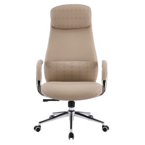 Office chair Sonty HM18354.02 beige artificial leather - chrome base 64X68X125ВСМ.