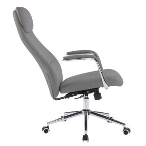 Office chair Sonty HM18354.10 gray artificial leather - chrome base 64X68X125ВСМ.
