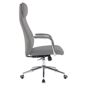 Office chair Sonty HM18354.10 gray artificial leather - chrome base 64X68X125ВСМ.