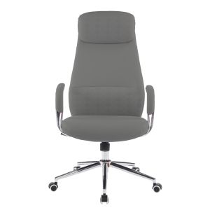 Office chair Sonty HM18354.10 gray artificial leather - chrome base 64X68X125ВСМ.