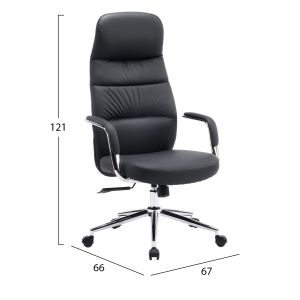 Office chair Teeter HM18355.01 black artificial leather - chrome base 67X66X121ВСМ.