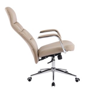 Office chair Teeter HM18355.02 beige artificial leather - chrome base 67X66X121ВСМ.