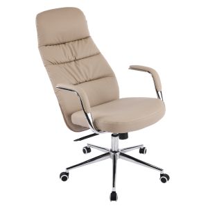 Office chair Teeter HM18355.02 beige artificial leather - chrome base 67X66X121ВСМ.
