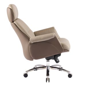 Office chair Tomlin HM18358.02 beige-brown artificial leather - chrome base 72X74X128ВСМ.