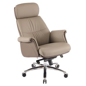 Office chair Tomlin HM18358.02 beige-brown artificial leather - chrome base 72X74X128ВСМ.