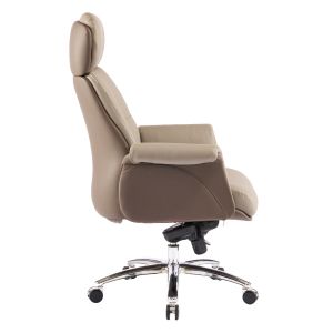Office chair Tomlin HM18358.02 beige-brown artificial leather - chrome base 72X74X128ВСМ.