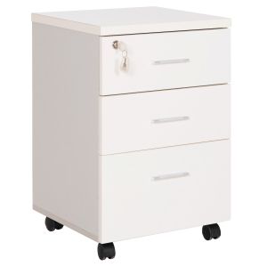 Office cabinet with key Vance white melamine -- wheels 39X40X60 cm.