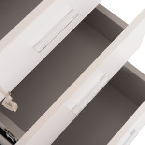 Office cabinet with key Vance white melamine -- wheels 39X40X60 cm.