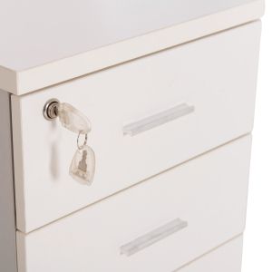 Office cabinet with key Vance white melamine -- wheels 39X40X60 cm.