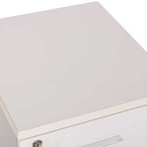 Office cabinet with key Vance white melamine -- wheels 39X40X60 cm.