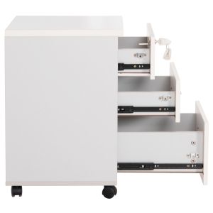 Office cabinet with key Vance white melamine -- wheels 39X40X60 cm.