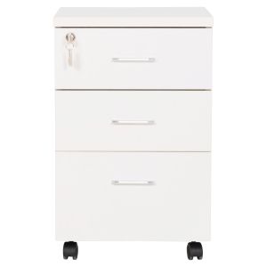 Office cabinet with key Vance white melamine -- wheels 39X40X60 cm.