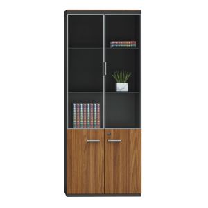 Офис шкафове Oscar орех-антрацит 200x40x200см