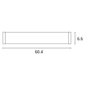 Полилей за баня алуминиево-пластмасов Led 16W 1350LM 4000K 604X75X66MM IP44 сребърен материал Arte Illumina Iron