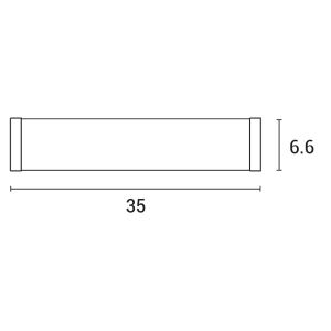 Полилей за баня алуминиево-пластмасов Led 8W 650LM 4000K 350X75X66MM IP44 сребърен материал Arte Illumina Iron