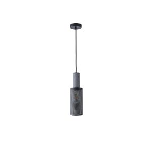 Concrete and metal chandelier, single lamp, 1XΕ27 Max 15W Ø100X1840MM, black, Arte Illumina Scouro