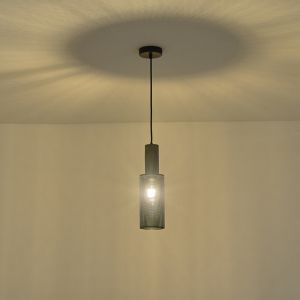 Concrete and metal chandelier, single lamp, 1XΕ27 Max 15W Ø100X1840MM, black, Arte Illumina Scouro