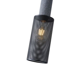 Concrete and metal chandelier, single lamp, 1XΕ27 Max 15W Ø100X1840MM, black, Arte Illumina Scouro
