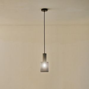 Concrete and metal chandelier, single lamp, 1XΕ27 Max 15W Ø120X1760MM, black, Arte Illumina Scouro