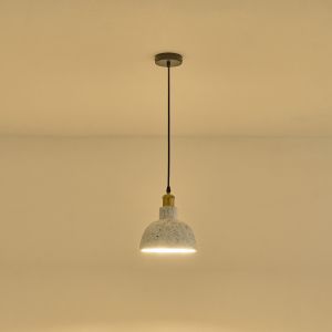 Concrete and metal chandelier, single lamp, 1XΕ27 Max 15W Ø200X200X160MM, white, Arte Illumina Splashed