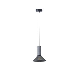 Concrete and metal chandelier, single lamp, 1XΕ27 Max 15W Ø210X1720MM, black, Arte Illumina Scouro