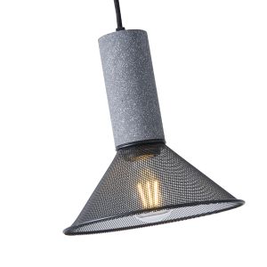 Concrete and metal chandelier, single lamp, 1XΕ27 Max 15W Ø210X1720MM, black, Arte Illumina Scouro