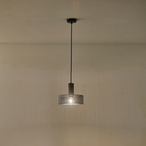 Concrete and metal chandelier, single lamp, 1XΕ27 Max 15W Ø255X1700MM, black, Arte Illumina Scouro