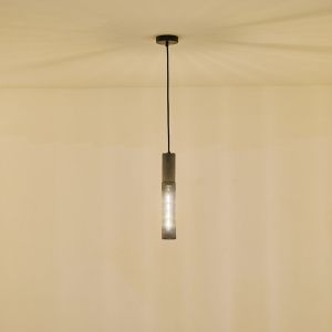 Concrete and metal chandelier, single lamp, 1XΕ27 Max 15W Ø65X1880MM, black, Arte Illumina Scouro