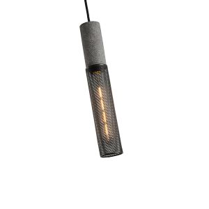 Concrete and metal chandelier, single lamp, 1XΕ27 Max 15W Ø65X1880MM, black, Arte Illumina Scouro