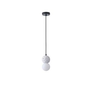 Concrete and glass chandelier, single lamp, 1ΧG9 Max 7W Ø100X1710MM, white, Arte Illumina Salpico