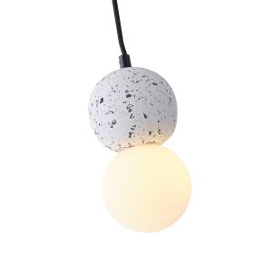 Concrete and glass chandelier, single lamp, 1ΧG9 Max 7W Ø100X1710MM, white, Arte Illumina Salpico