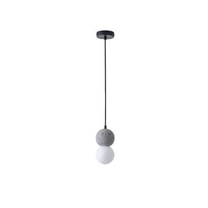 Concrete and glass chandelier, single lamp, 1ΧG9 Max 7W Ø100X1710MM, gray, Arte Illumina Salpico