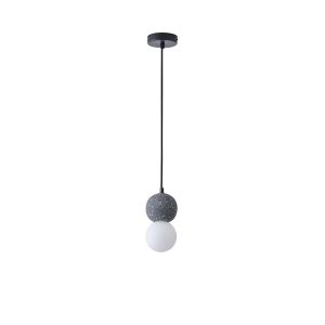 Concrete and glass chandelier, single lamp, 1ΧG9 Max 7W Ø100X1710MM, black, Arte Illumina Salpico