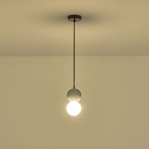 Concrete and glass chandelier, single lamp, 1ΧG9 Max 7W Ø100X1710MM, black, Arte Illumina Salpico
