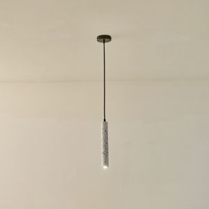 Concrete chandelier, single Led lamp, 3W, 280LM, 3000K, Ø45X1800MM, white, Arte Illumina Salpico