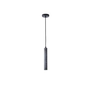 Concrete chandelier, single Led lamp, 3W, 280LM, 3000K, Ø45X1800MM, black, Arte Illumina Salpico